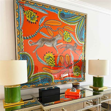 hermes scarf wall art